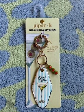 Piper K "Tini Time" Martini Bag Charm & Keychain – Retro Motel Style NWT